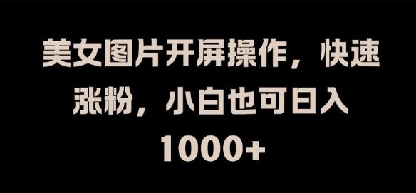 美女图片开屏操作,快速涨粉,小白也可日入1k【揭秘】-鲁班聊项目