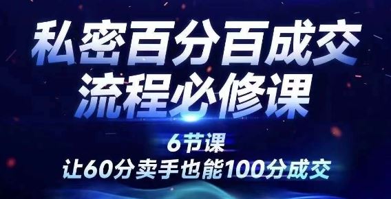 私密百分百成交流程线上训练营,绝对成交,让60分卖手也能100分成交-鲁班聊项目