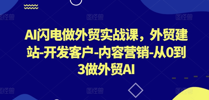AI闪电做外贸实战课,外贸建站-开发客户-内容营销-从0到3做外贸AI(更新)-鲁班聊项目