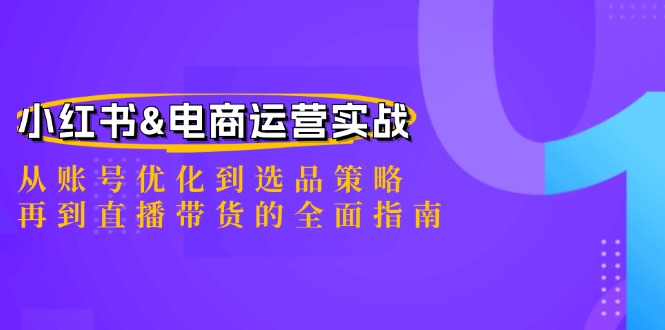 小红书&电商运营实战:从账号优化到选品策略,再到直播带货的全面指南-鲁班聊项目