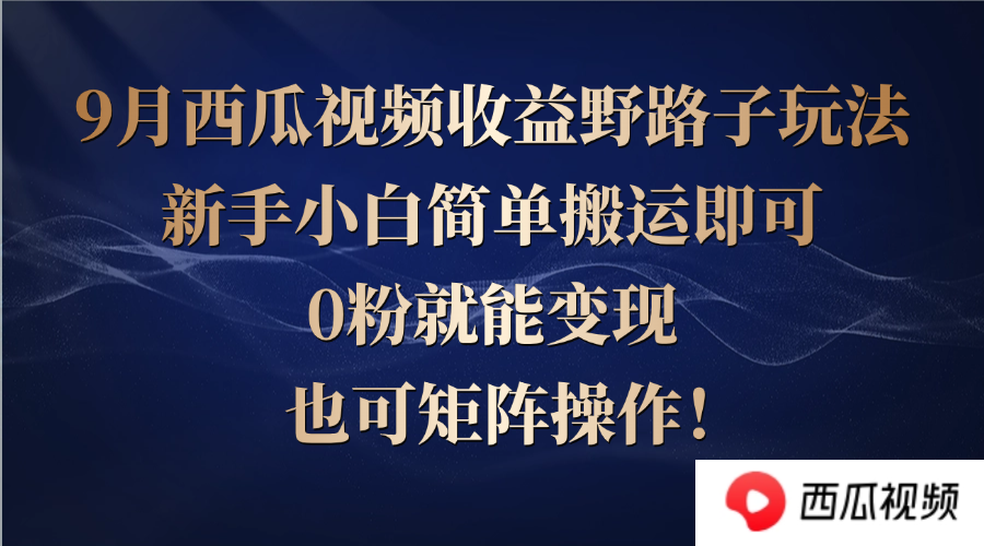 西瓜视频收益野路子玩法,新手小白简单搬运即可,0粉就能变现,也可矩…-鲁班聊项目