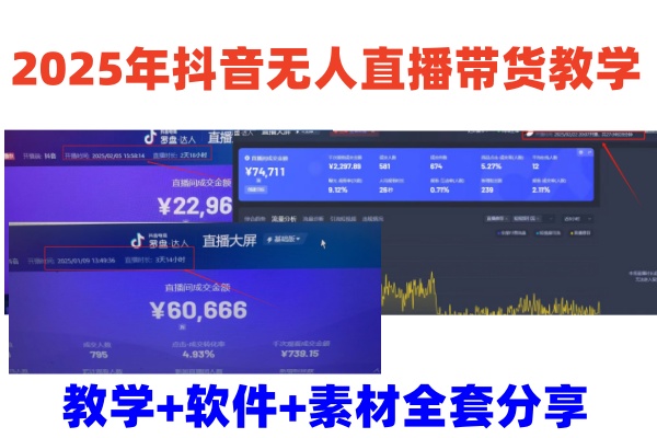 2025年抖音无人直播带货教学，从0到1全程干货快速撸金-鲁班聊项目