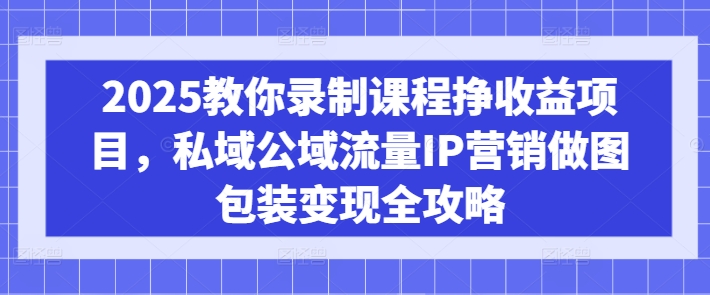 2025教你录制课程挣收益项目，私域公域流量IP营销做图包装变现全攻略-鲁班聊项目