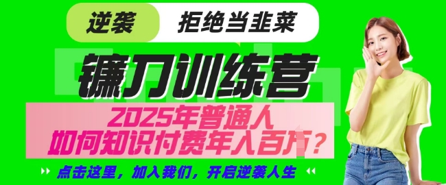 【网创项目终点站-镰刀训练营超级IP合伙人】25年普通人如何通过知识付费实现逆袭【揭秘】-鲁班聊项目