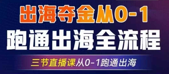 2025出海夺金从0-1跑通出海全流程，三节直播课从0-1跑通出海，教你用AI跑通全流程-鲁班聊项目
