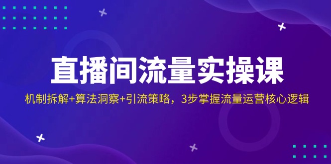 直播间流量实操课:机制拆解+算法洞察+引流策略,3步掌握流量运营核心逻辑-鲁班聊项目
