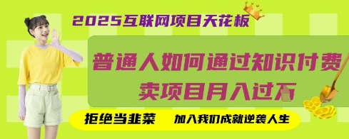 2025互联网项目天花板，普通人如何通过知识付费卖项目月入过W，拒绝当韭菜【揭秘】-鲁班聊项目