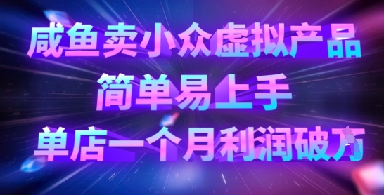 咸鱼卖小众虚拟产品，简单易上手，单店一个月利润破W-鲁班聊项目