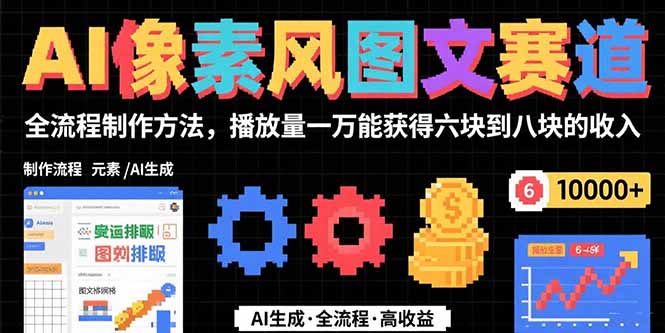 AI像素风图文赛道:全流程制作方法,播放量一万能获得6块到8块的收入-鲁班聊项目