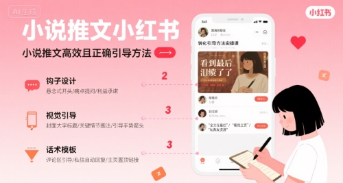 小说推文小红书高转化引导方法实操课，小说推文高效且正确引导方法-鲁班聊项目