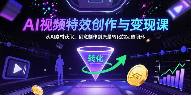AI视频特效创作与变现课:从AI素材获取、创意制作到流量转化的完整闭环-鲁班聊项目
