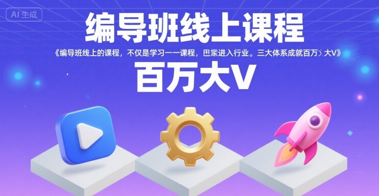 编导班线上课程,不仅是学习一门课程,更是进入一个行业,三大体系成就百万大V-鲁班聊项目