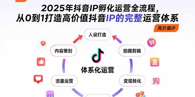2025年抖音IP孵化运营全流程，从0到1打造高价值抖音IP的完整运营体系-鲁班聊项目