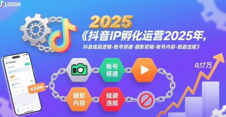 抖音IP孵化运营2025年，抖音底层逻辑-账号搭建-摄影剪辑-账号内容-规避违规-鲁班聊项目
