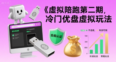 虚拟陪跑第二期,冷门优盘虚拟玩法,不违规,利润可观-鲁班聊项目