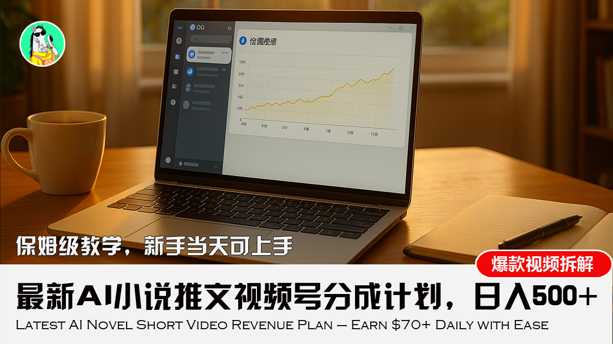 最新AI小说推文视频号分成计划,新手小白也能当天日入500+教程-鲁班聊项目