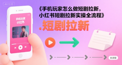 手机玩家怎么做短剧拉新，小红书短剧拉新实操全流程-鲁班聊项目