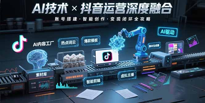 AI技术与抖音运营的深度融合应用：涵盖账号搭建、内容创作、收益变现等-鲁班聊项目