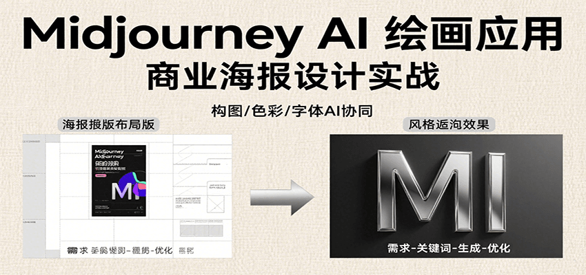 Midjourney AI绘画应用,关键词指令解析、漫画头像制作、海报设计、3D人物生成等-鲁班聊项目