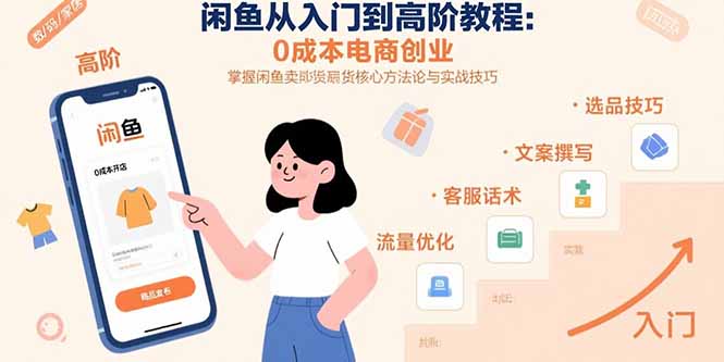 闲鱼从入门到高阶教程:0成本电商创业,掌握闲鱼卖货核心方法论与实战技巧-鲁班聊项目