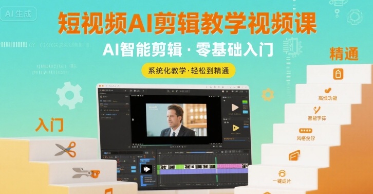 短视频AI剪辑教学视频课,入门到精通-鲁班聊项目
