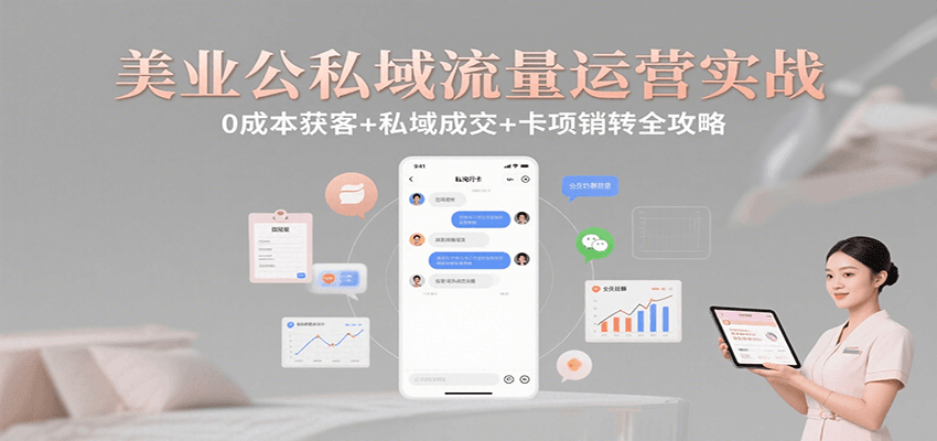 美业公私域流量运营实战:0成本获客+私域成交+卡项销转全攻略-鲁班聊项目
