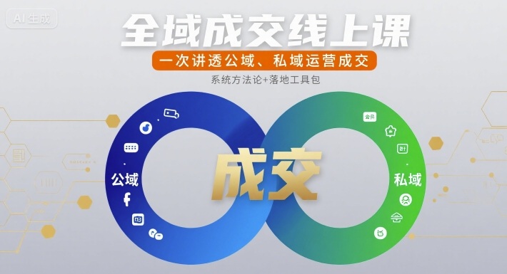 全域成交线上课,一次讲透公域、私域运营成交-鲁班聊项目