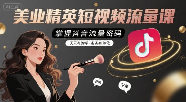 美业精英短视频流量课，掌握抖音流量密码，天天有询单，条条有转化-鲁班聊项目