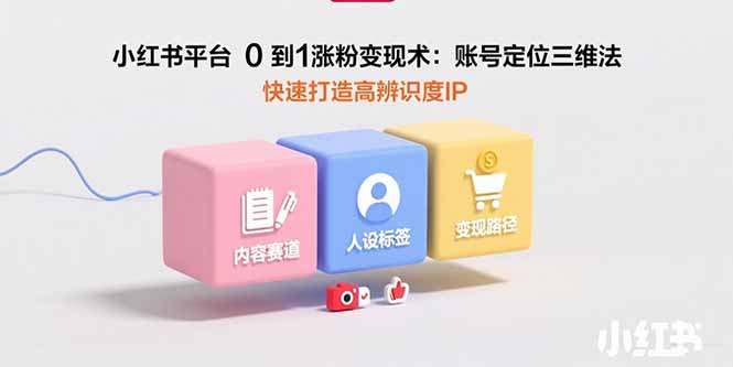 小红书平台0到1涨粉变现术:账号定位三维法,快速打造高辨识度IP-鲁班聊项目