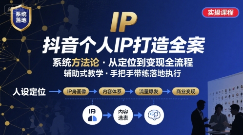 抖音个人IP系统落地实操大课,实操课程,辅助落地-鲁班聊项目