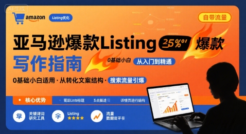 亚马逊爆款Listing写作方法，亚马逊0基础小白也能写爆款自带流量的Listing-鲁班聊项目