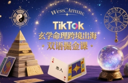 TikTok玄学命理跨境出海双语掘金课,手把手教你用命理知识精准直击海外用户痛点-鲁班聊项目