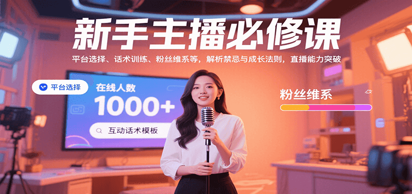 新手主播必修课：平台选择、话术训练、粉丝维系等，解析禁忌与成长法则，突破直播能力-鲁班聊项目