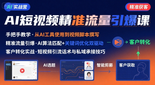 AI+短视频引爆精准客户实战营,手把手教你引爆Ai短视频精准流量-鲁班聊项目