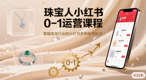 珠宝人小红书0-1运营课程,掌握珠宝行业的小红书多种账号玩法-鲁班聊项目
