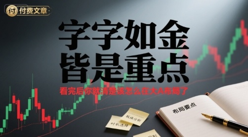 付费文章：字字如金 皆是重点， 看完后 你就清楚该怎么在大A布局了-鲁班聊项目
