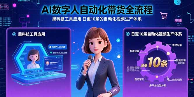 AI数字人自动化带货全流程:黑科技工具应用 日更10条的自动化视频生产体系-鲁班聊项目