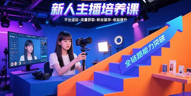 新人主播培养课:平台适应-流量获取-粉丝留存-收益提升 全链路能力突破-鲁班聊项目
