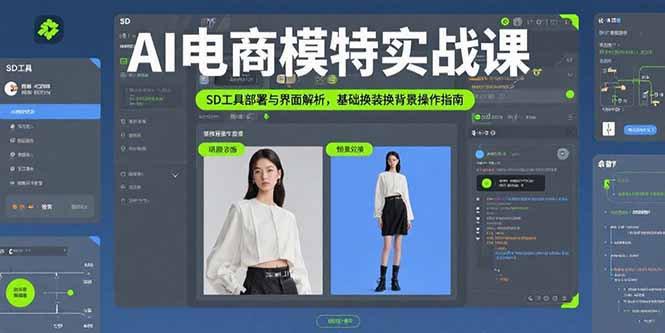 AI电商模特实战课,SD工具部署与界面解析,基础换装换背景操作指南-鲁班聊项目