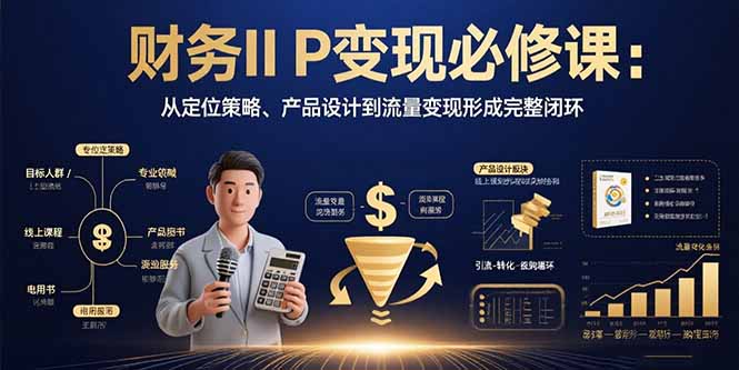财务IP变现必修课:从定位策略、产品设计到流量变现形成完整闭环-鲁班聊项目