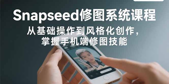 Snapseed修图系统课程：从基础操作到风格化创作，掌握手机端修图技能-鲁班聊项目