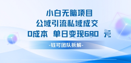小白无脑项目公域引流私域成交0成本单日变现680米-鲁班聊项目