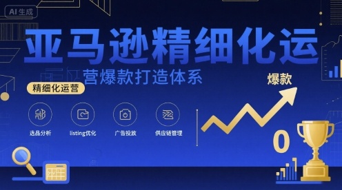 亚马逊精细化运营爆款打造体系，视频课+全套资料文档-鲁班聊项目