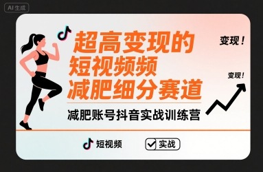 超高变现的短视频减肥细分赛道，减肥账号抖音实战训练营-鲁班聊项目