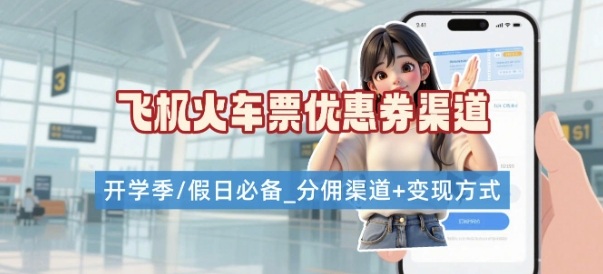 学生党必看！机票火车票优惠券申请渠道 + 项目打法，开学季节日速存-鲁班聊项目