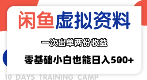 闲鱼虚拟资料新变现玩法,信息差项目,一次出单两份收益,无需囤货,可批量矩阵,零基础小白也能日入多张-鲁班聊项目