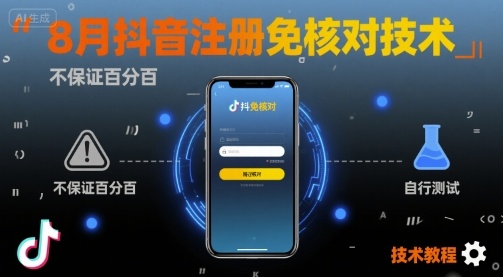 8月抖音注册免核对技术，不保证百分百，自测-鲁班聊项目