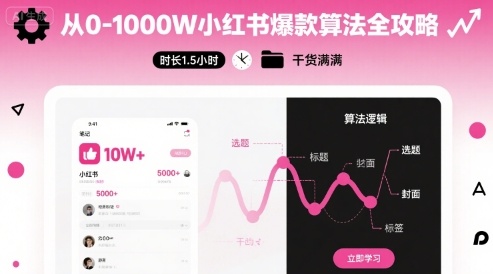 从0-1000W小红书爆款算法全攻略，时长1.5小时，干货满满-鲁班聊项目
