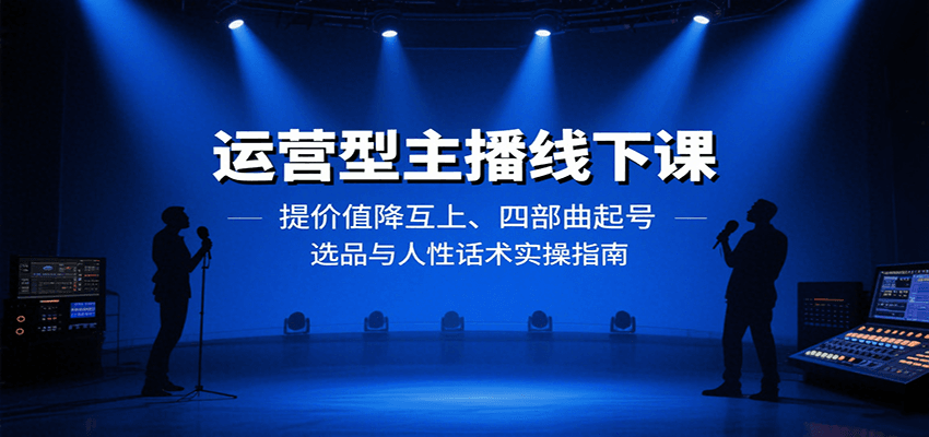 运营型主播线下课:提价值降互上、四部曲起号、选品与人性话术实操指南-鲁班聊项目