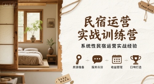 民宿运营实战训练营,系统性民宿运营实战经验-鲁班聊项目